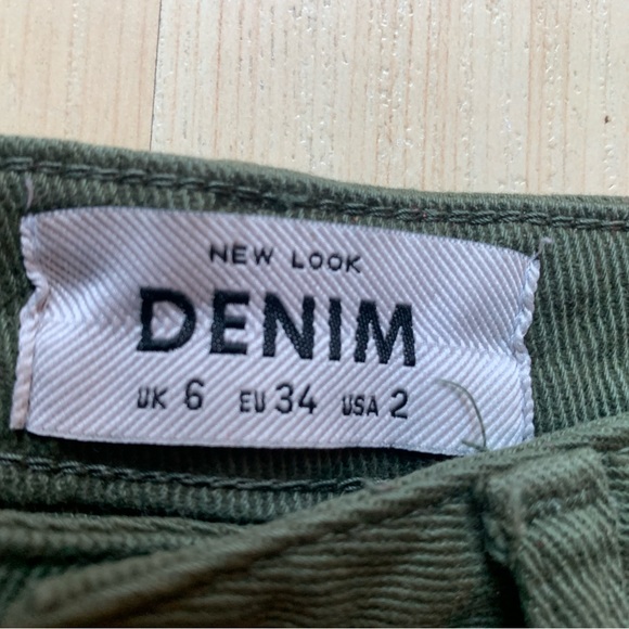 Sage Green High Waisted Denim Mini Skirt - Picture 3 of 3